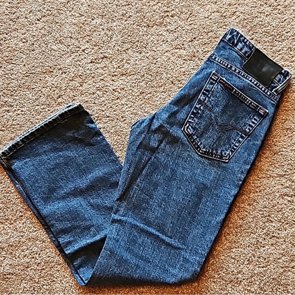 HARLEY DAVIDSON VONTAGE WOMEN’S BOOT CUT BLUE JEANS THICK DENIM SIZE 8